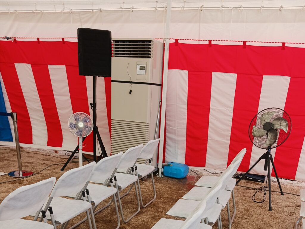 福山市立大学新棟整備事業に係る安全祈願祭 会場設営