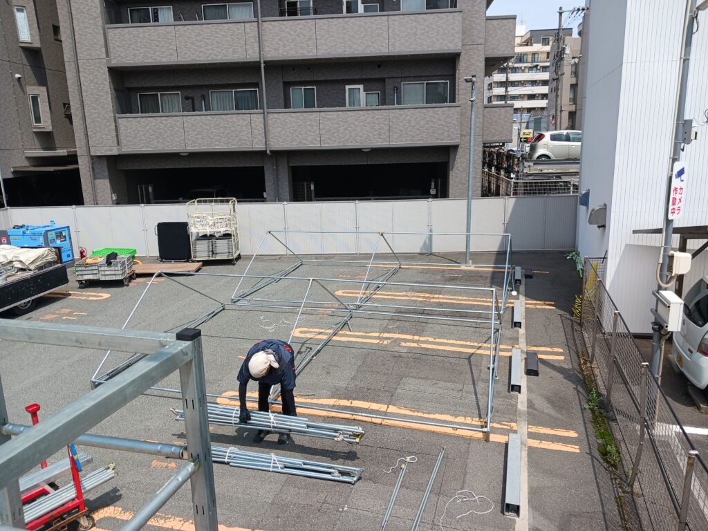 福山夏まつり2025 二上りおどり大会 会場設営