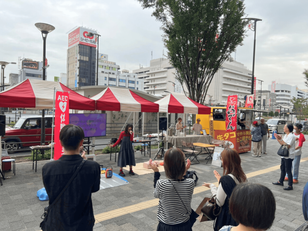 OPEN STREET FUKUYAMA 2025 会場設営・AED体験ブース