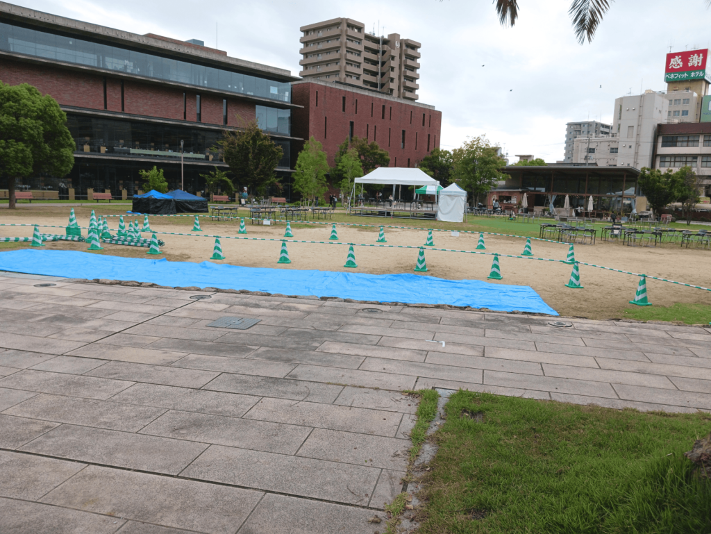 ふくのやまよさこい 会場設営