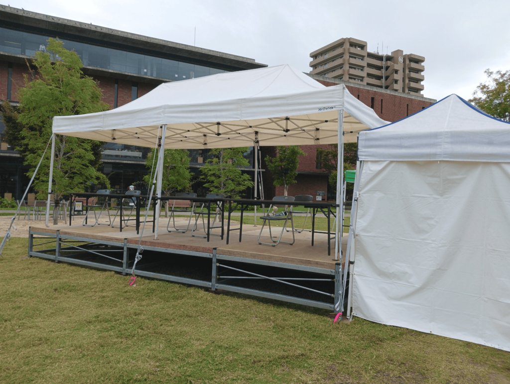 ふくのやまよさこい 会場設営