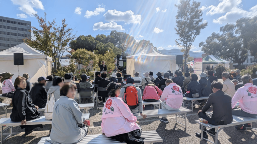 世界ばら会議福山大会メモリアルイベント 会場設営
