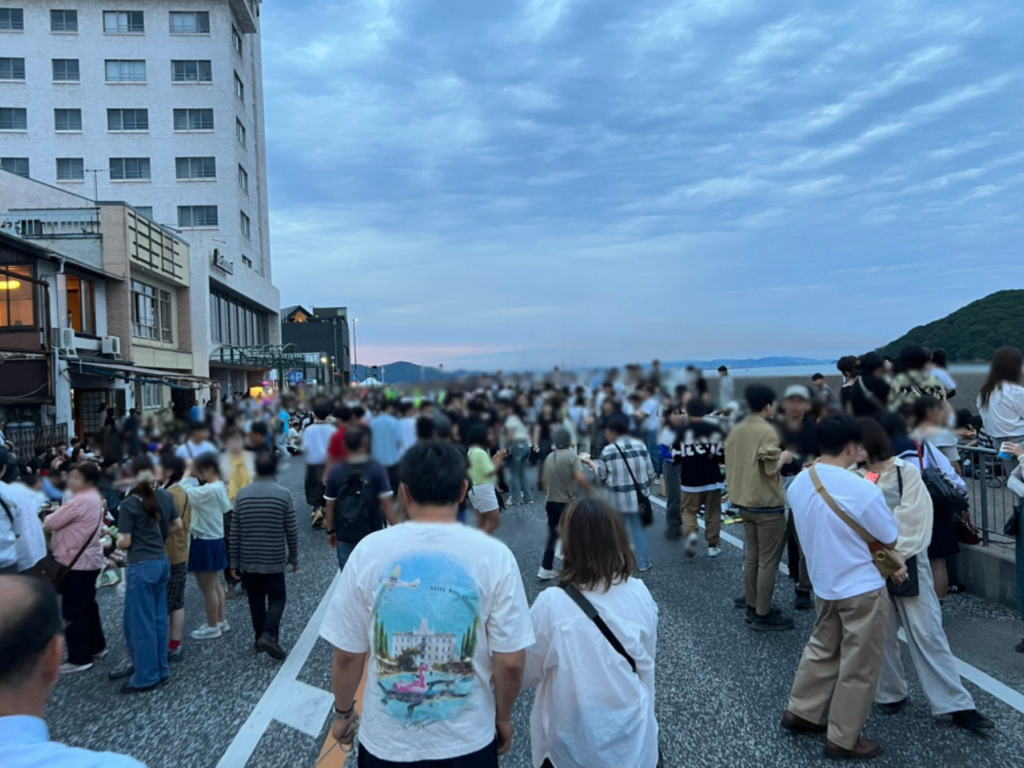 福山鞆の浦弁天島花火大会　会場設営