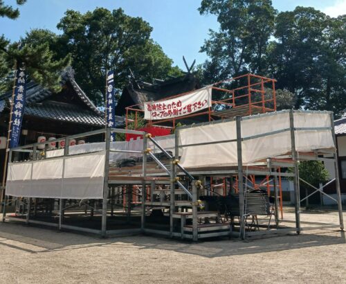 祇園祭 観覧席設営