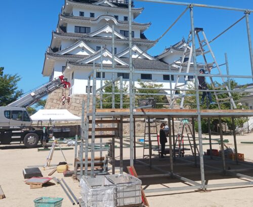 福山城 酒肴祭 会場設営