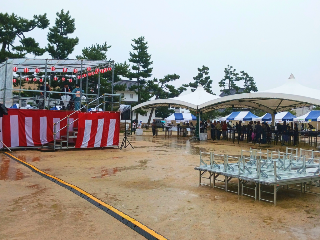 福山城 酒肴祭 会場設営